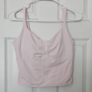 All in Motion Light Pink Ruched Bra Top